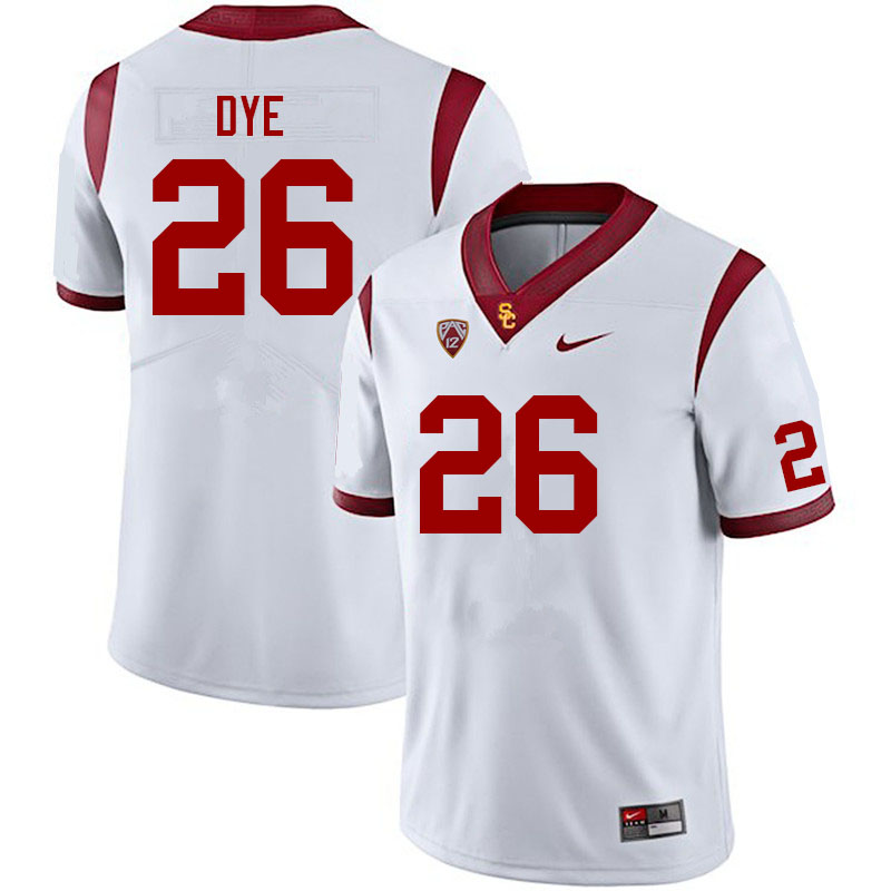 Men #26 Travis Dye USC Trojans College Football Jerseys Sale-White - Click Image to Close